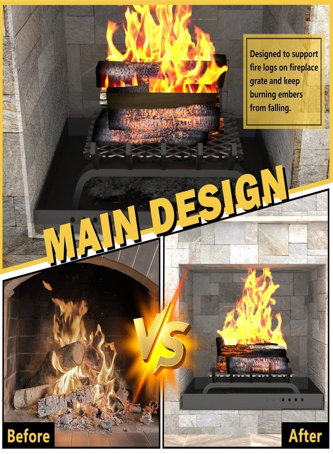 Powrocket Fireplace Grate Ember Retainer 12 x 7.5 Inch,Heavy Duty Solid Steel,Add Support to Fire Logs on Grate,Suitable for Most Indoor Fireplace and Outdoor Fire Pit - Image 5
